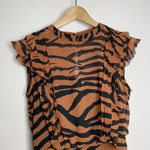 ALL SAINTS Hali Zephyr Zebra Print Mini Ruched Dress Womens 4 Photo 9