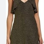 TOI ET MOI M Metallic Silver Black Ribbed Cocktail Dress Size M Photo 0