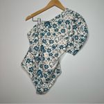 Free People  Intimately Teal Floral Somethin' Bout You Bodysuit Size Medium Photo 2