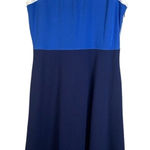 Lands' End ‎ Color Block Sleeveless Dress White Blue Navy Casual Summer Sun Dress Photo 0