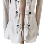 White +Warren Oatmeal Long Sleeve Toggle Button Cashmere Cardigan Size M Photo 2