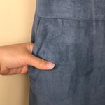 1. State  Women’s Faux Suede V-Neck Pockets Stony Blue Tank Mini Dress Photo 2