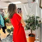 Red Valentino  Bateau Neckline Mini Dress Ruffle Details Size 42 Photo 3