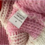 NWT Luna Ivy Size S Pink Cream Check Heart Chunky Knit Long Sleeve Crew Sweater Photo 10