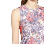 Halogen  Lace Pinstripe Tank Dress Floral Coral Red Blue White Shift Party Small Photo 1