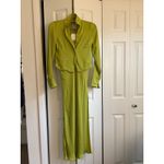 Free People "Viktoria" Satin Two-Piece Maxi Skirt Set Size 2 NWT Chartreuse $200 Photo 2