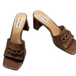 Steve Madden Rego Patent Square Toe Chain Detail Mules, Sz 8.5 Photo 9