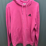 Adidas  Pink Hoodie Womens L/G Pullover Sweatshirt Embroidered‎ Logo Activewear Photo 0