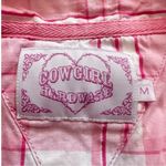 Pink Plaid Rancher Cowgirl Hardware White Long Sleeve Button Up Shirt Medium Photo 5