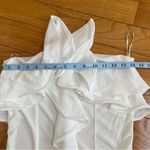 ZARA  NWT white ruffled rib bodysuit corset Sz L stretchy Photo 5