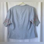Vintage Sarah Elizabeth size 14 periwinkle floral embroidered dress jacket Blue Photo 5