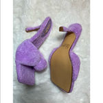 EGO  Shoes Lilac Terry Towel Knotted Square Toe Mule Heels Purple Slip-On Size 8 Photo 4