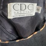 CDC Wear Vintage CDC black criss cross back sheath dress with animal print piping size 8P Photo 5