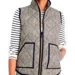 J.Crew  Monochrome Black & White Herringbone Quilted Puffer Vest Size Small Photo 0