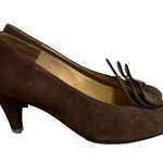 80s vintage Charles Jourdan Paris, brown suede heels, 7.5 inbox Photo 0