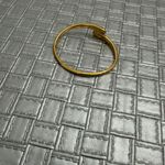 Gold Bypass Minimalist Bracelet, Sculptural Open Bangle, Modern Polished Metal Photo 3