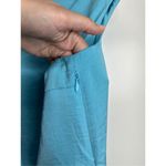 H by Halston  Woven Sleeveless Tunic with Pleated Detail Surf Blue Size 12 Photo 5