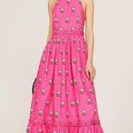 RHODE Hot Pink Marigold Flower Print Halter Style Salena Maxi Dress Size XS Photo 1