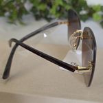 Large Rise Gold Shimmer Frame Brown Sunglasses Photo 5