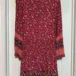 American Eagle Red Paisley Long Sleeve Bohemian Western Peasant Dress S Photo 7