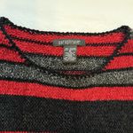 Paraphrase  Women’s Crochet Tunic Sweater M Rayon & Acrylic Blend Red /Gray/Black Photo 4