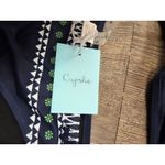 Cupshe  NWT Navy Blue Green White Halter Top Corset Back Bikini Swim Set XL Suit Photo 2