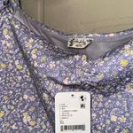 Free People bodysuit puff ruched shirt sleeve Bella chambray combo floral xL NeW Photo 5