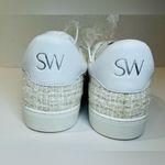 Stuart Weitzman  NWT‎ Daryl Cream White Tweed Leather Sneakers with Ribbon Laces Photo 7