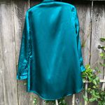 Victoria's Secret Women's Teal Green Chemise Dress SMALL Collared Long Sleeve Photo 4