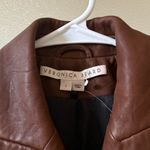 Veronica Beard  Miller Lamb Leather Dickey Jacket in Brown Sz 2 Photo 7