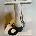 SO  NEW Women’s Ivory Western Fringe Ankle Boots Size 8 Boho Square toe Photo 4