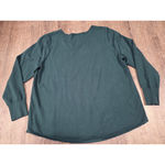 Chico's  Dark Green Thin V Neck Stretch Sweater Pullover Blouse Size 2 - Large Photo 3