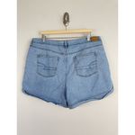 American Eagle Women’s Pleated Front Moms Shorts Light Blue Wash Denim Size 20 Photo 4