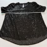 Torrid  Black‎ All Over Sequin Ruched Short Sleeve Top Size 1X Photo 8