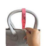 Bueno Dove Dove Light Gray Pebble Leather Crossbody Satchel Bag Photo 10