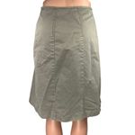 Eddie Bauer  Women's Green Khaki Pleated Knee Length A-Line Flared Skirt Size 4 Photo 2
