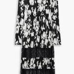 Jason Wu Collection Lace-Paneled Floral Plissé Silk-Satin Midi Dress, NWT, Size4 Photo 1