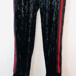 ZARA Basic Black High Rise Side Stripe Velvet Jogger Sweatpants Photo 4