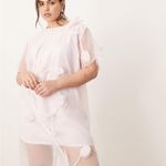 Chic White Floral Midi Dress Size 14 Photo 3