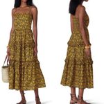 Nicholas Adele Dress Floral Golden Ruffle Tiered Size US 2 Gold Photo 7