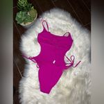 DOBREVA Women's pink One Piece Strappy Backless Swimsuit sz small (2/4) Pink Photo 4