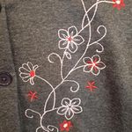 Grandma Chic Comfort Corner Gray Button Up Sweatshirt with Floral Design Size S Photo 1