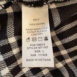 Chocolate USA Chocolate U.S.A. Black & White Plaid Print Long Sleeve Blouse Photo 5