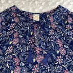 Faded Glory  Navy and Pink Floral Long Sleeve Dress Large 12 - 14 Photo 6