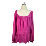 Lane Bryant  SQAURE NECK KNIT PEPLUM TOP PINK PURPLE ORCHID‎ WOMEN PLUS SIZE 2X Photo 6