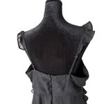Lulus  Black Sleeveless Ruffled Midi Dress Size‎ L Ruched Flutter Whimsigoth Photo 3