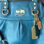 Coach Vintage  Madison Turquoise Leather Satchel Rear Zipper Pocket Bag 12935 Photo 12