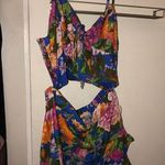 B.O.G. Collective Lottie & Holly Floral Cropped Tank Top & Ruffle Skort Set L Blue Size L Photo 0