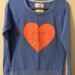 Victoria's Secret Womens Victoria’s Secret Blue Angel Heart Crewneck Sweatshirt Size Small Photo 0