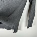 Athleta Cashmere Hoodie Sweater Womens Medium Charcoal Gray Knit Pocket Pullover Photo 2